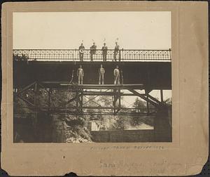 Seven men on the Iron Bridge, Nashua River