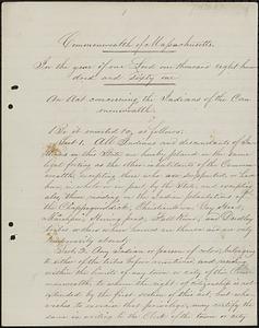 Report of the commissioner appointed under the act concerning the Indians, 1763-1861 (bulk 1859-1861)