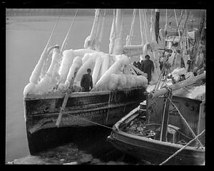 Ice covered boat Vagabond