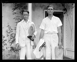 Two tennis players including John Doeg