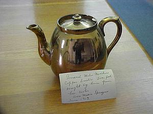 English copper luster teapot