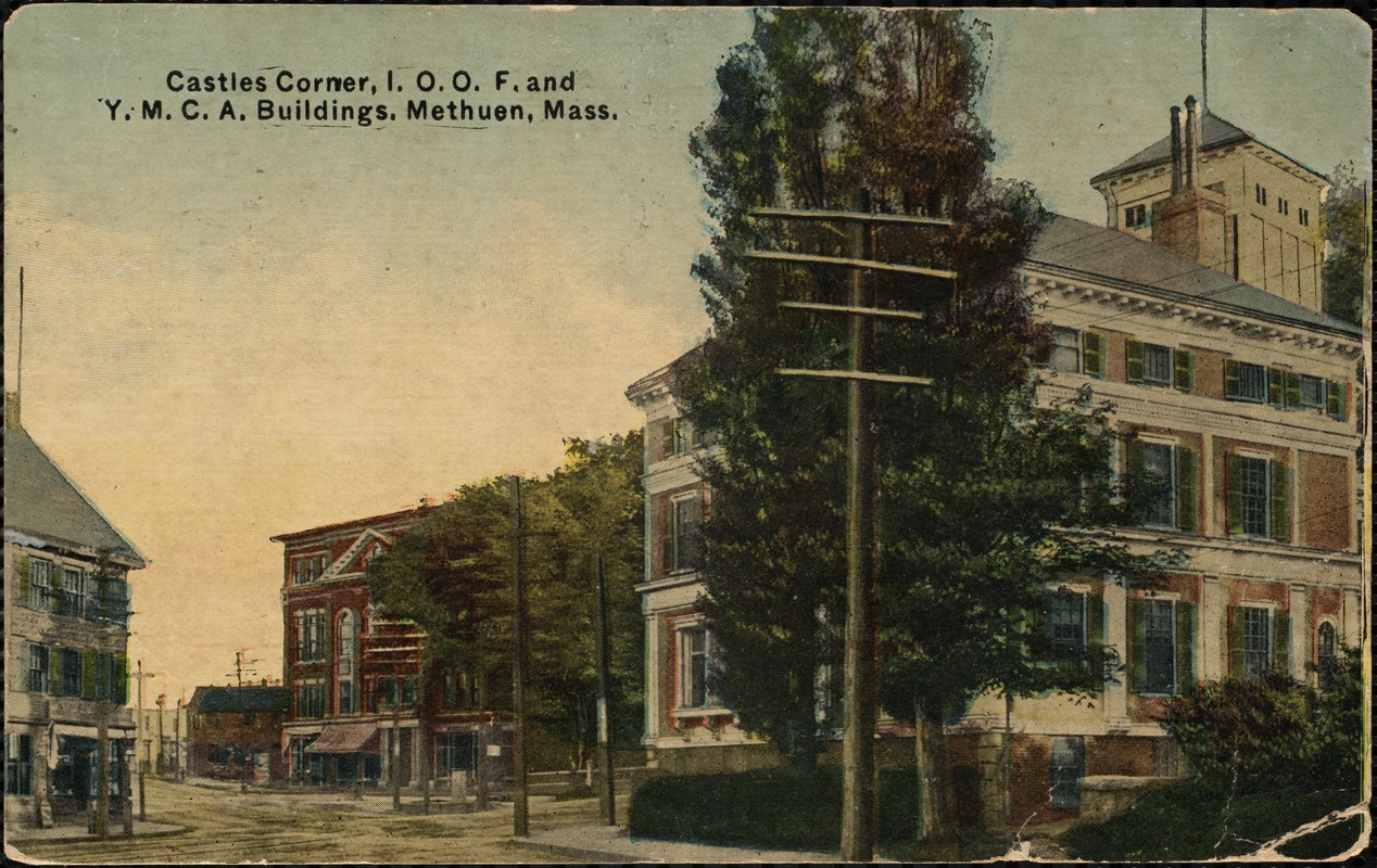 Castles Corner, I.O.O.F. and Y.M.C.A. buildings, Methuen