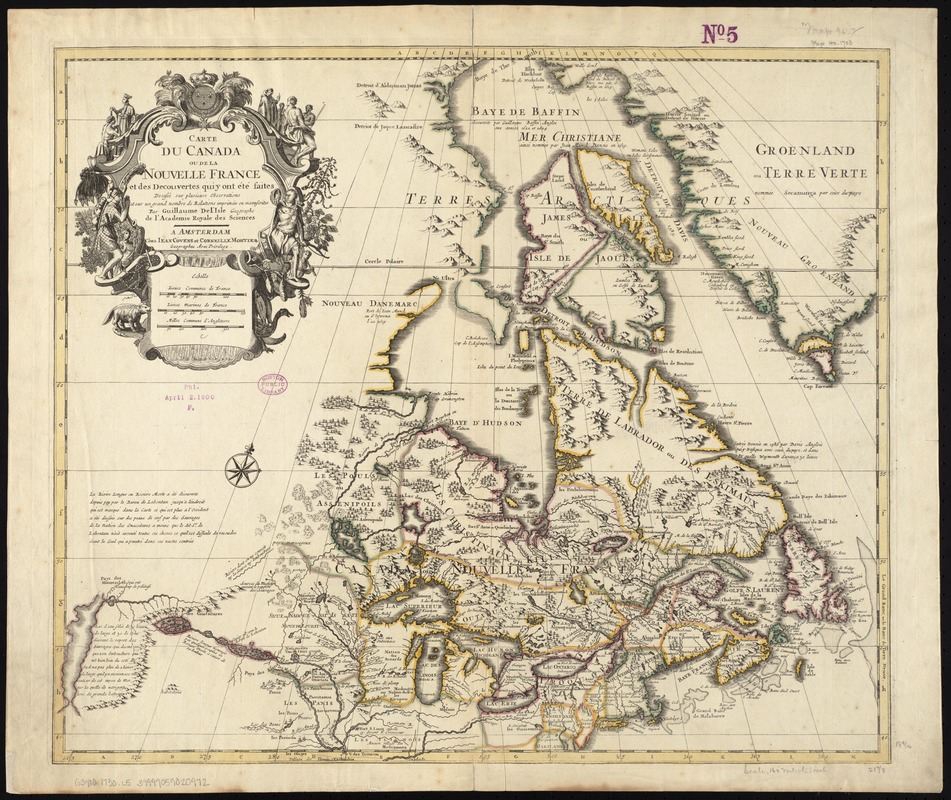 Carte du Canada ou de la Nouvelle France et des decouvertes qui y ont été faites