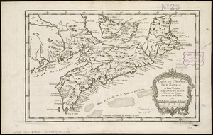 Carte de l'Acadie, Isle Royale, et Païs Voisins