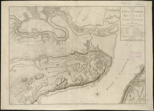 Plan of the city and environs of Quebec, with its siege and blockade by the Americans, from the 8th of December 1775 to the 13th of May 1776