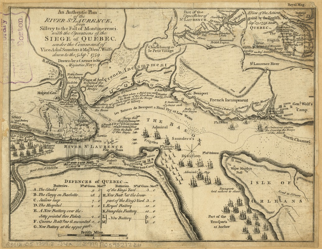 An authentic plan of the River St. Laurence, from Sillery to the Fall of Montmerenci