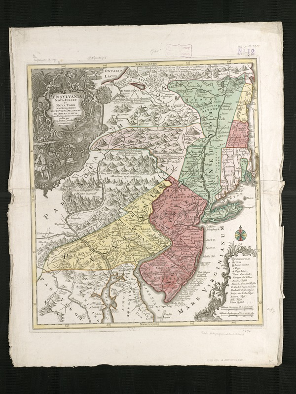 Pensylvania Nova Jersey et Nova York cum Regionibus ad Fluvium Delaware in America sitis