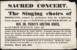 Poster for a concert of sacred music