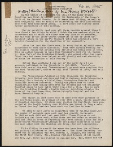 Speech on the 25th anniversary of the Interchurch Committee, 2/14/1945