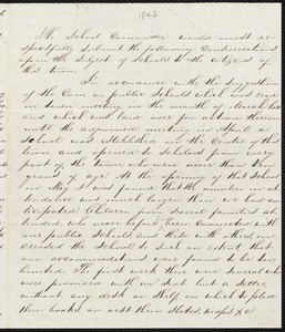 Report of school committee, 8/17/1843