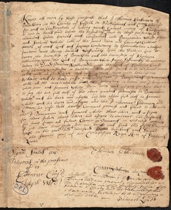 Deed of land from Thomas Stedman to Benjamin and Samuel White