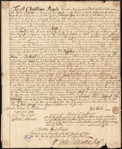 Deed of land from John White to Benjamin White