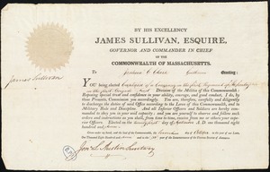 Commission to Joshua C. Clark as Captain of Company in 1st Regiment of Infantry