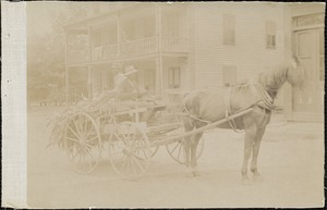 Horse and wagon driver and rider