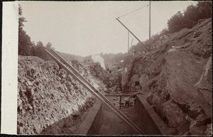 Construction work in a trench