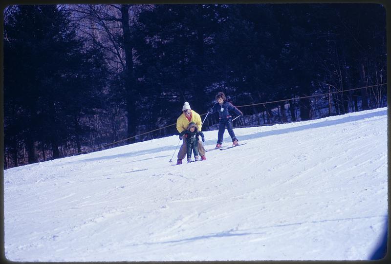 Boston area - Blue Hill ski slopes. 10 miles from center of Boston just across line into Milton - Great Blue Hill ski area maintained by Metropolitan District Commission, available by street car and bus from inner city