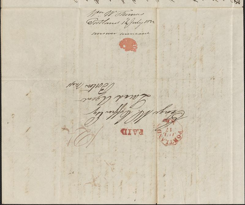 William Thomas to George Coffin, 16 July 1832 - Digital Commonwealth