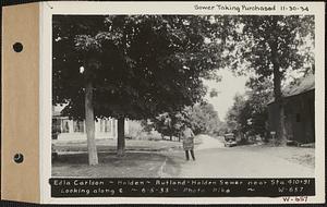 Edla Carlson, house and barn, Rutland-Holden Sewer near Station 410+91, looking along center line, Holden, Mass., Jun. 5, 1933