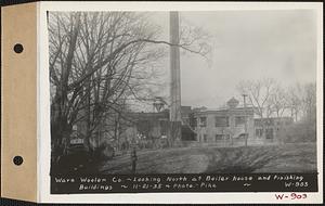 Ware Woolen Co., looking north at boiler house and finishing buildings, Ware, Mass., Nov. 21, 1935