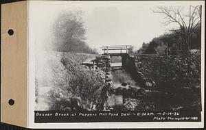 Beaver Brook at Pepper's mill pond dam, Ware, Mass., 8:30 AM, May 14, 1936