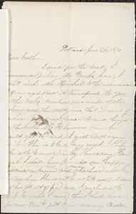 Letter from Ruth Ann B. Strout to John D. Long, June 26, 1870