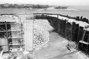 Hurricane Barrier construction, New Bedford