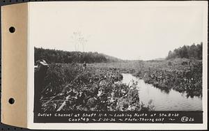 Contract No. 49, Excavating Diversion Channels, Site of Quabbin Reservoir, Dana, Hardwick, Greenwich, outlet channel at Shaft 11A, looking north at Sta. 8+60, Hardwick, Mass., May 20, 1936