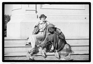 Models posing, Boston Common
