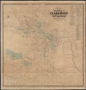 Map of the village of Claremont, New Hampshire