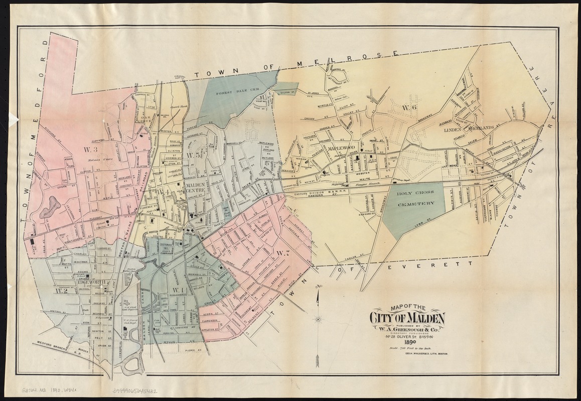Map of the city of Malden