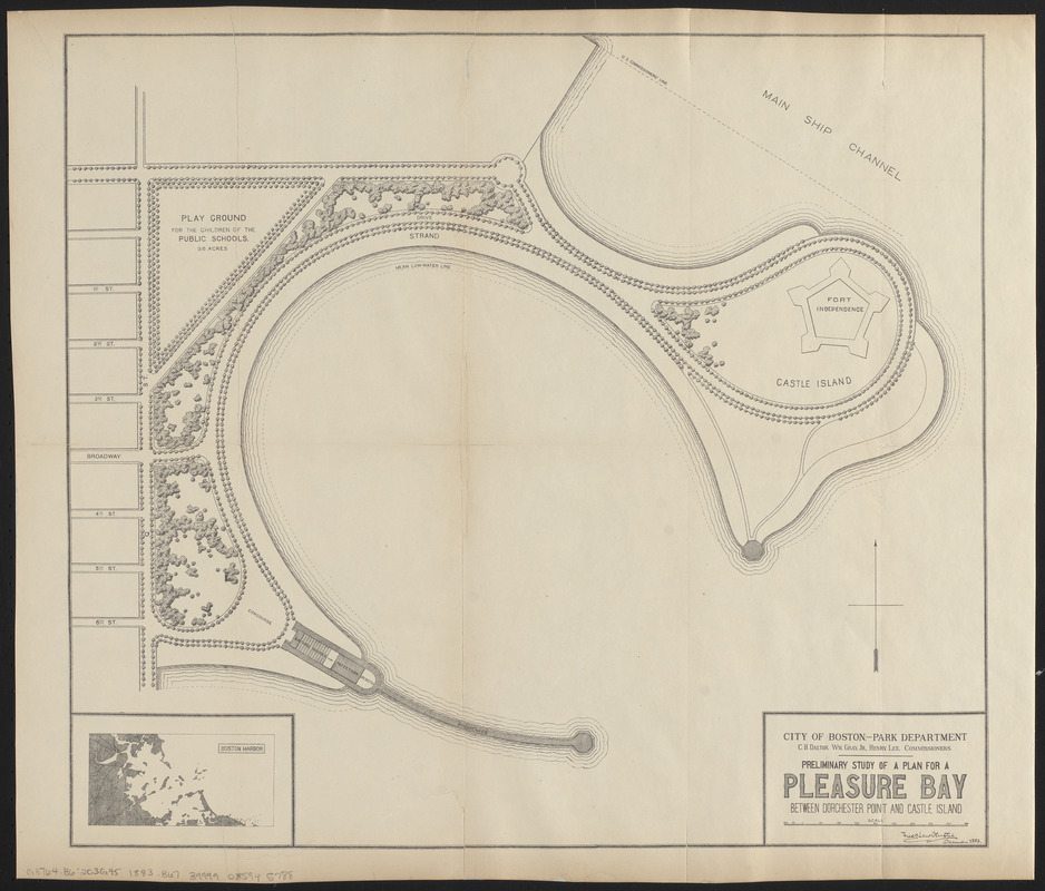 Preliminary study of a plan for a Pleasure Bay between Dorchester Point and Castle Island
