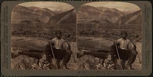 The Sacred Plain and distant Delphi, seat of Apollo's oracle, N.E. to Mt. Parnassos, Greece