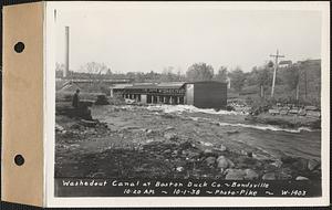 Washed out canal at Boston Duck Co., Bondsville, Palmer, Mass., 10:20 AM, Oct. 1, 1938