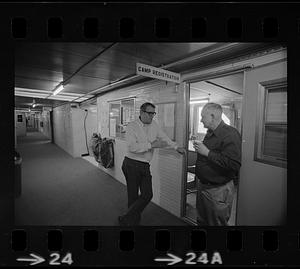 Hallway to camp registration, North Slope camp, Anchorage, Alaska