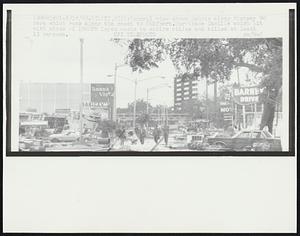 General view shows debris along Highway 90 here which runs along the coast to Gulfport. Hurricane Camille which hit with winds of 190MPH layed waste to entire cities and killed at least 15 persons.