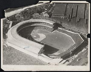 Airplane views of the first game of the world series - Yankees vs Giants at the Polo Grounds