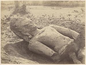 Statue lying on the ground near Abu Nasser Mosque, Jajpur, India