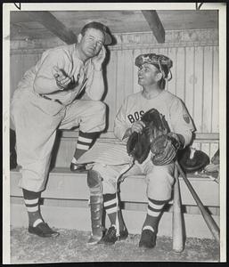 Ever-Ready Mike Ryba has equipment for every position on the baseball field no matter where Manager Joe Cronin sends him during the training sessions at Atlantic City. And Mike better keep all those gloves on hand even after the season opens.