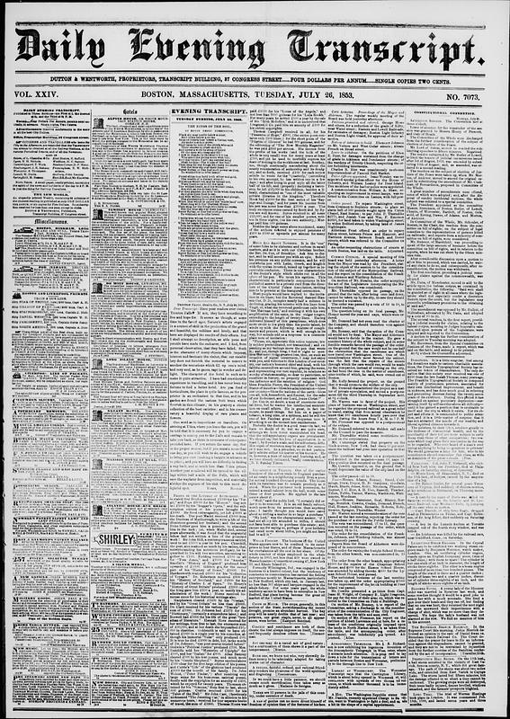 Daily Evening Transcript. July 26, 1853 - Digital Commonwealth