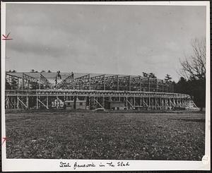 Steel framework in the shed