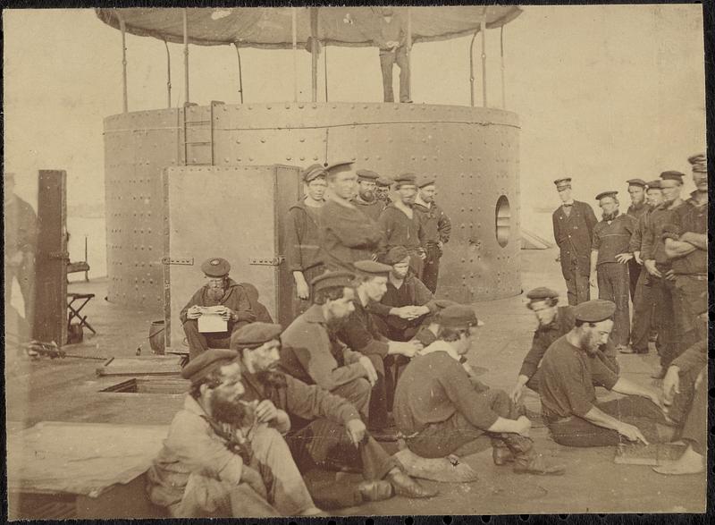 Crew of the original "Monitor" on her deck
