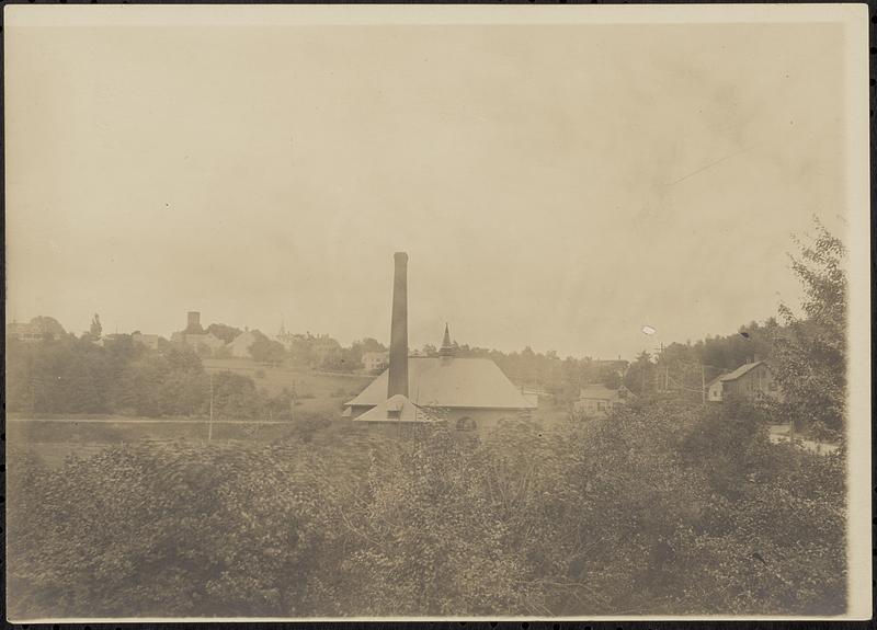 Panoramic view of the town looking east, with the pumping station in the foreground