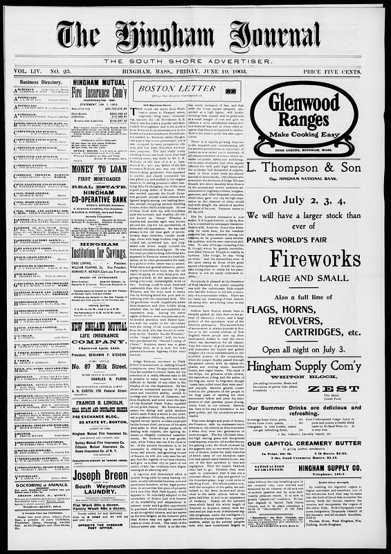 Hingham Journal June 19 1903 Digital Commonwealth