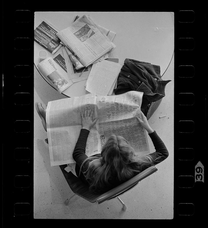 Boston University Reading The Globe At George Sherman Union Charles 