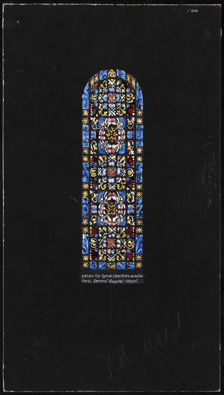 Design for typical clerestory windows, Mass. General Hospital Chapel