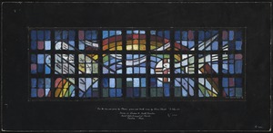 "For the law was given by Moses ; grace and truth came by Jesus Christ." S. John 1/17. Design for window X, south elevation, Saint John Evangelist Church, Canton, Mass.