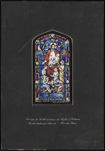 Design for north window at right of entrance, Saint Gabriel's Church, Marion, Mass.
