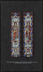 Design for aisle window, Saint Mark's Episcopal Church, Leominster, Massachusetts, David, Jonathan