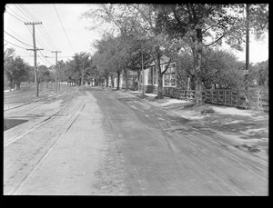 Distribution Department, Southern High Service Pipe Lines, Section 47, Commonwealth Avenue, near Newton-Brighton line, preliminary street surface view (compare with No. 7459), Brighton; Newton, Mass., May 20, 1918