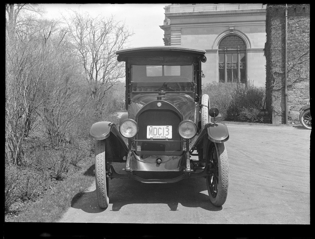 Distribution Department, MWW truck No. 3 [MDC No. 13], Jeffery; front view; at Chestnut Hill Pumping Stations, Brighton, Mass., May 5, 1920